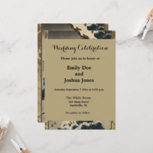 Invitation Grues sur un pin couvert de neige Hokusai