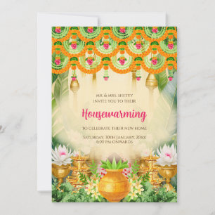 Invitation Gruhapravesam pour une cérémonie de pen