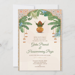 Invitation Gruhapravesam pour une cérémonie d'emmé