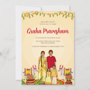 Invitation Gruhapravesham invite la pendaison de crémaillère