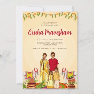 Invitation Gruhapravesham invite la pendaison de crémaillère