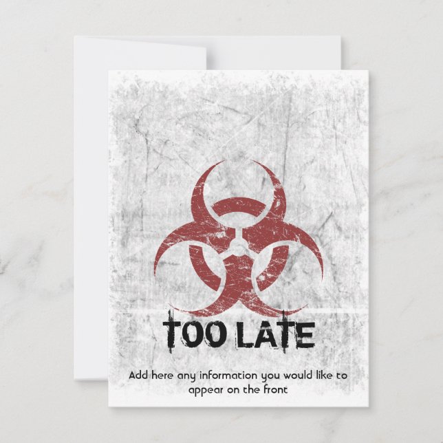 Invitation Grunge de Biohazard de modèle personnalisable (Devant)