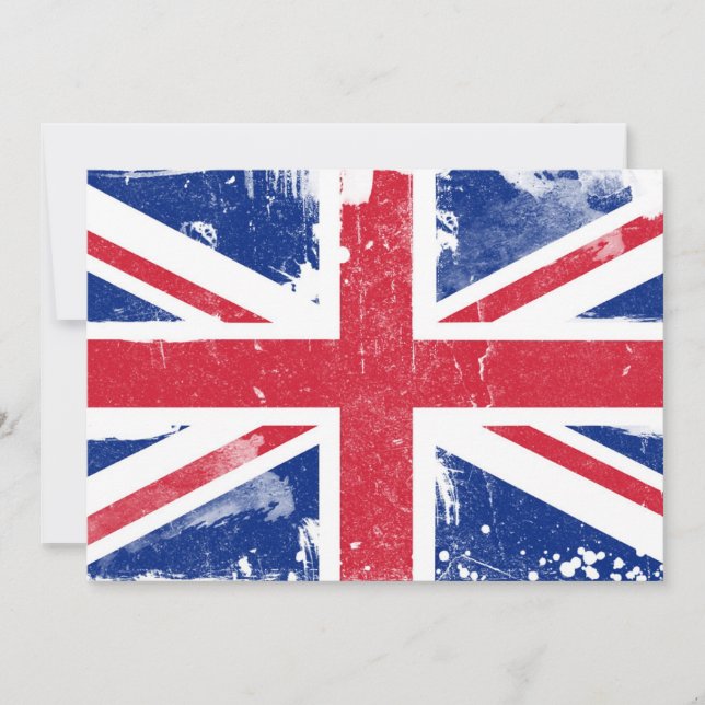 Invitation grunge de drapeau d'Union Jack (Devant)