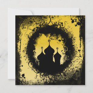 Invitation Grunge Goth Gold et Black Ramadan Mosque