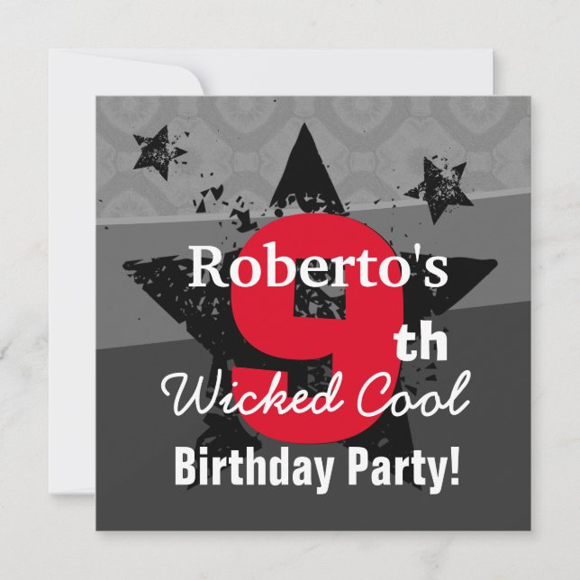 Invitation Grunge rouge C9SA de 9ème charbon de bois (Devant)