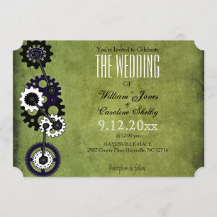 Invitation Grunge Steampunk Gears