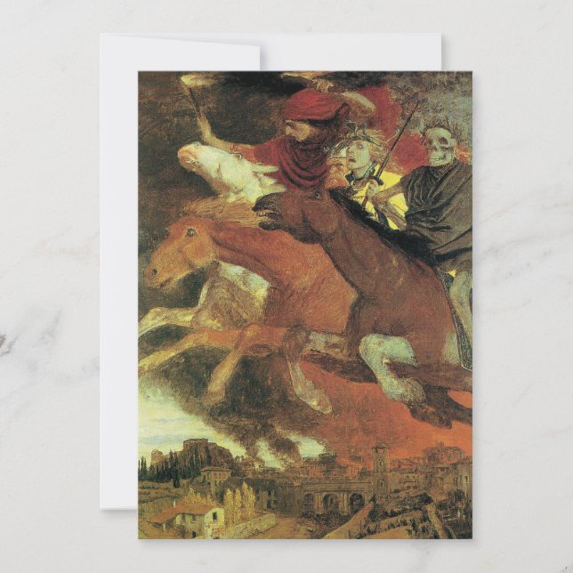 Invitation Guerre par Arnold Bocklin Effrayant, Halloween Dép (Devant)