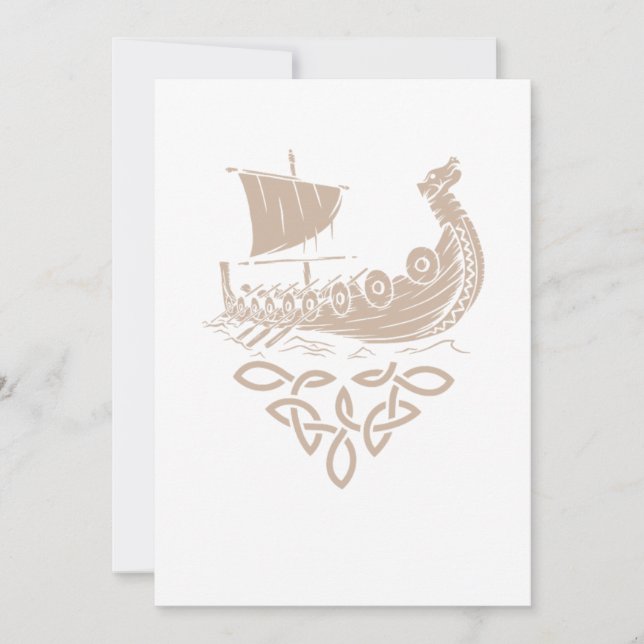 Invitation Guerrier Norse Mythologie Viking Ship Valhalla Cad (Devant)