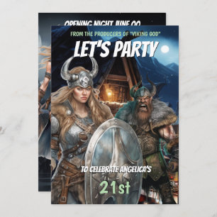 Invitation Guerriers norse à thème viking hommes médiévaux fe