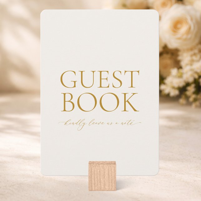 Invitation Guest Book Sign – Elegant Gold Wedding Card (Créateur téléchargé)