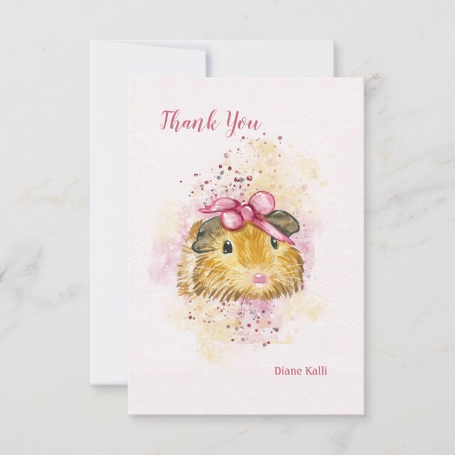 Invitation Guinéen Cochon avec corbeille rose Papier à lettre (Devant)