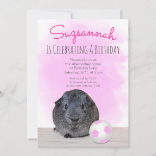 Invitation Guinéen Cochon Girly iPink Football Ball Custom An