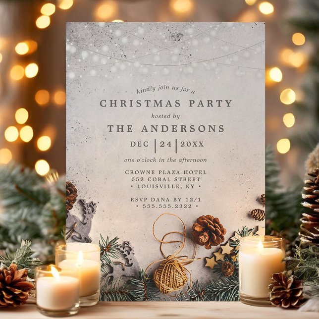 Invitation Guirlande de cônes de pin pour une fête de Noël ru (Créateur téléchargé)