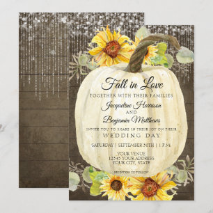 Invitation Guirlande de Fleurs Tournesol Rustique Lumières de