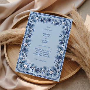 Invitation Guirlande de pin saphir sur ciel