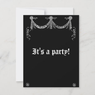 Invitation Guirlande de squelettes dansants Mariage gothique