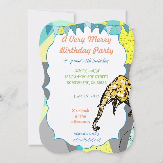 Invitation Guirlande d'invitation à une fête d'anniversaire d (Devant)