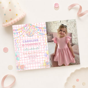 Invitation Guirlande en papier pastel boule à facettes disco 