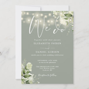 Invitation Guirlande Lumineuse de Verdure pour Mariage Vert S