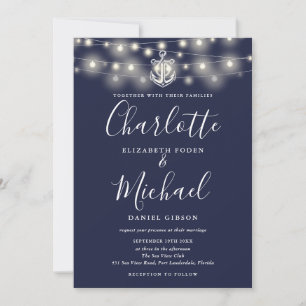 Invitation Guirlande Lumineuse Nautique Tout En Un Mariage Na