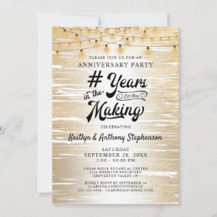 Invitation Guirlande lumineuse noire dorée pour tout annivers