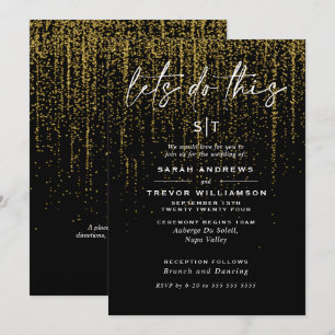 Invitation Guirlande Pailletée Or Chic Rebelle