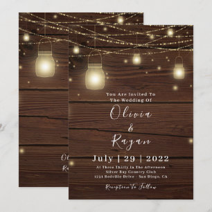 Invitation Guirlandes de lumières Mariage élégant