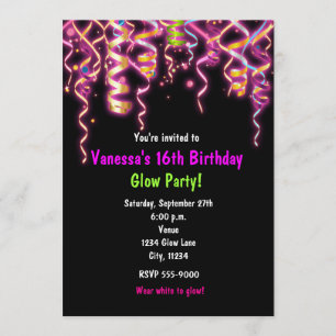 Invitation Guirlandes d'invitation de fête d'anniversaire lum