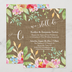 Invitation Guirlandes Lumineuses en Toile de Jute et Dentelle