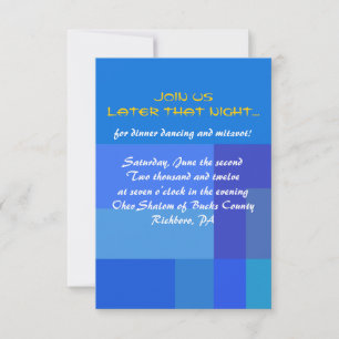 Invitation GUITAR BLUES Musical Bar Bat mitzvah Party Card