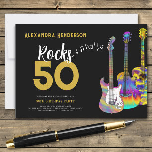 Invitation Guitare 50 roches fête du 50e anniversaire