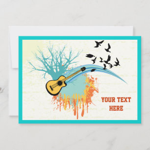 Invitation Guitare acoustique produits personnalisés