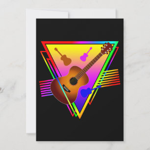Invitation Guitare Colorée Rétro