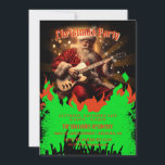 Invitation Guitare du Père Noël<br><div class="desc">santa claus rockstar rock,  star concert pop music,  fun joyeux new happy,  red casquette fête festive,  hiver homme fêter vacances,  xmas fête de la guitare de noël,  santa claus</div>