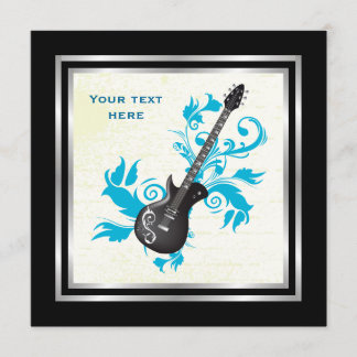 Invitation Guitare électrique sur produit personnalisé feuill