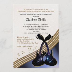 Invitation Guitare Music Bar Mitzvah