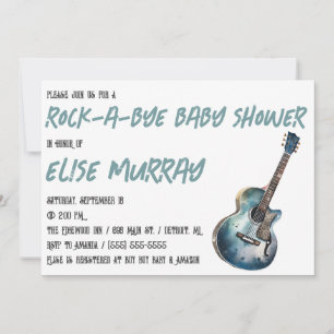 Invitation Guitare, Musique, Baby shower Rock-A-Bye
