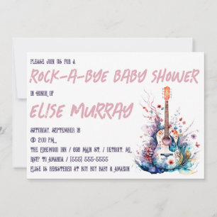 Invitation Guitare, Musique, Baby shower Rock-A-Bye