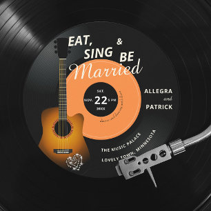 Invitation Guitare Vinyl Record Musique Thématique Musicien M