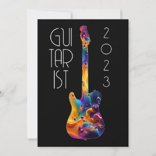 Invitation GUITARISTE 2023 GUITARE COLORÉE Cadeau GROUPE