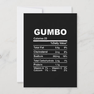 Invitation Gumbo Nutrition Facts Thanksgiving