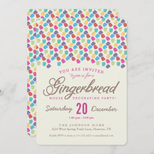 Invitation Gumdrops & Gingerbread Maison Décoration Party