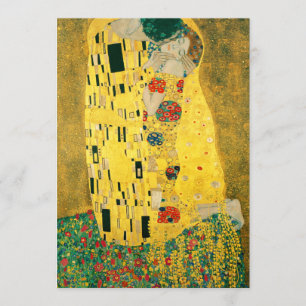 Invitation Gustav Klimt Golden Art The Kiss for Lovers