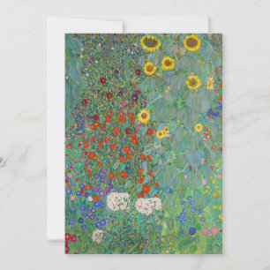 Invitation Gustav Klimt - Jardin de campagne avec tournesols