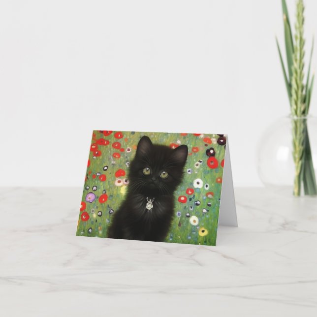 Invitation Gustav Klimt Kitten (Devant)