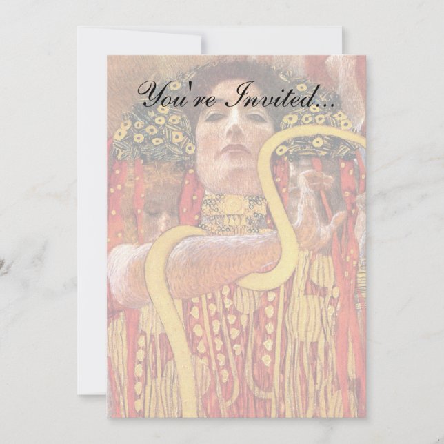 Invitation Gustav Klimt - Médecine de l'hygiène Déesse de la  (Devant)