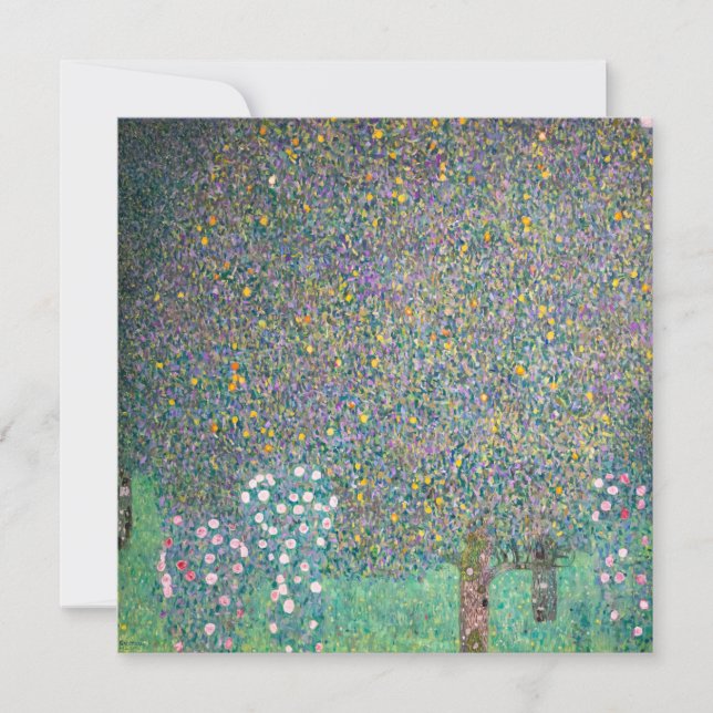 Invitation Gustav Klimt - Roseraies sous les Arbres (Devant)