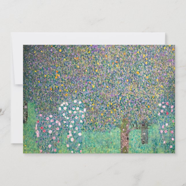 Invitation Gustav Klimt - Roseraies sous les Arbres (Devant)