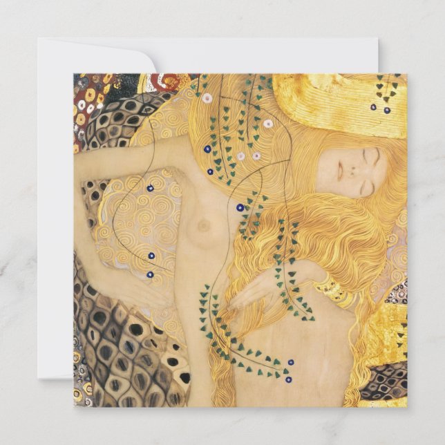 Invitation Gustav Klimt - Serpents d'eau I (Devant)