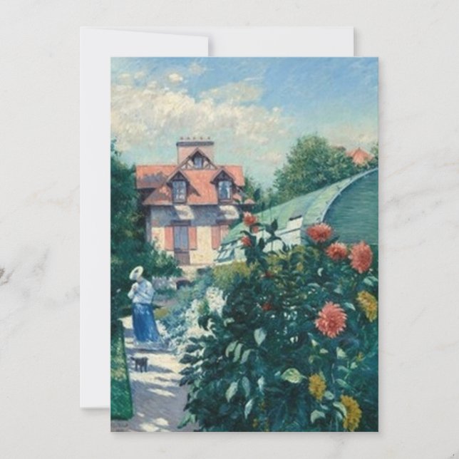 Invitation Gustave Caillebotte - Dahlias, Jardin à Petit Gen (Devant)